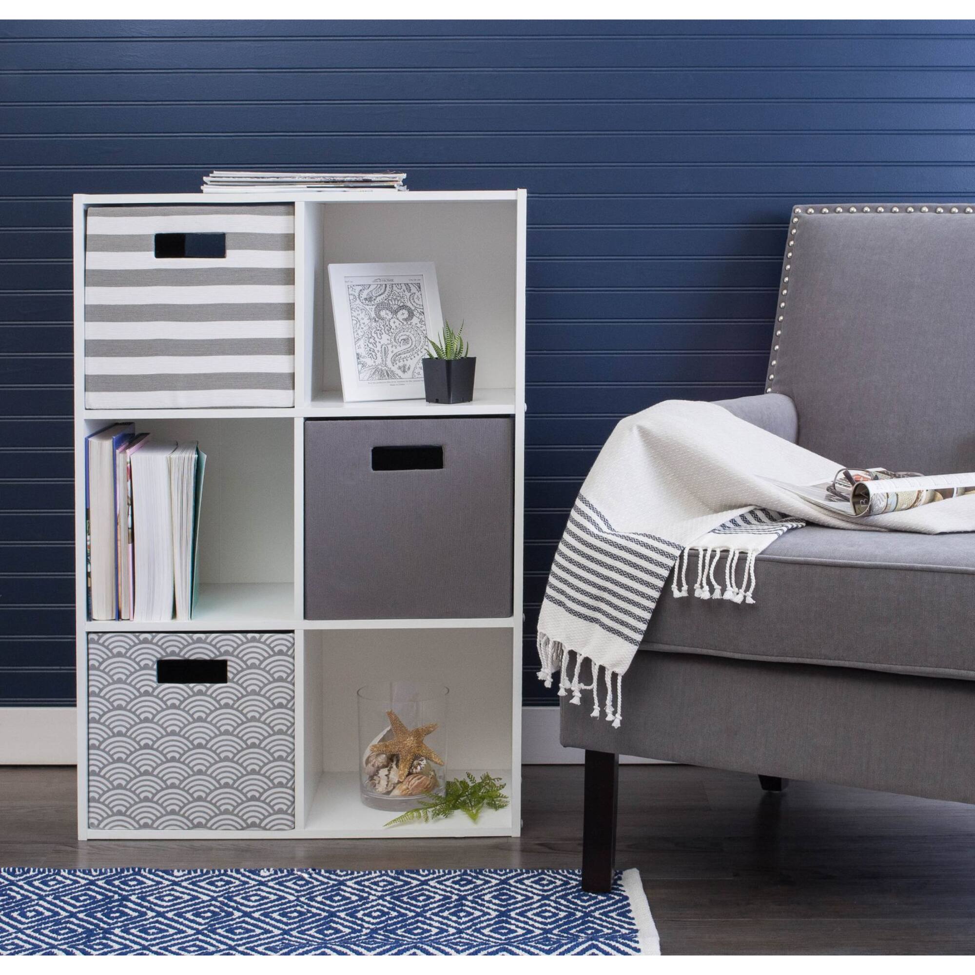 DII® 13" Gray Pinstripe Storage Cube